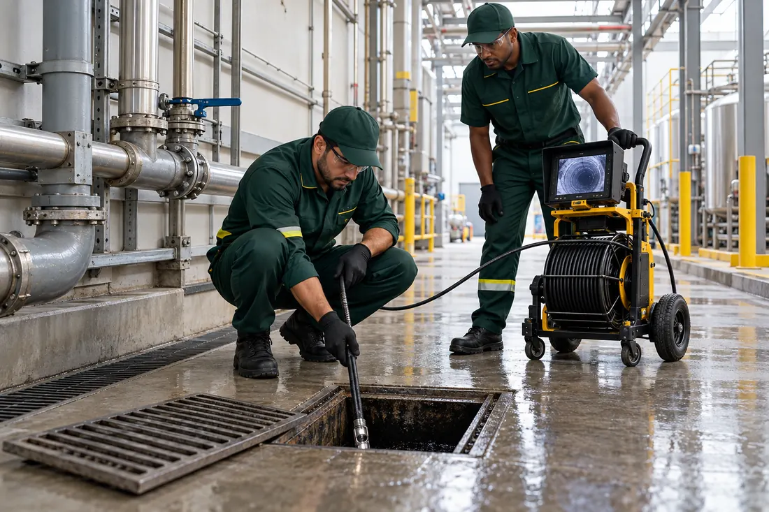 Imagem ilustrativa: técnico da Higibras realizando manutenção de tubulação industrial